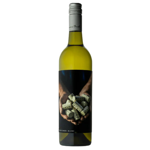 Growers Touch White Wine Bottle On White Background