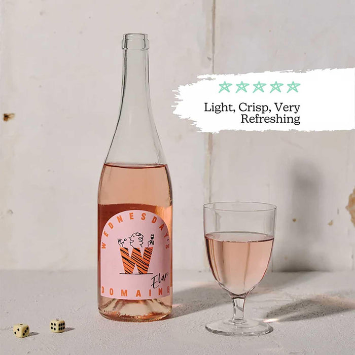 Light & Refreshing Wednesday's Domaine Elan Rose Alcohol Free Wine In A Glass