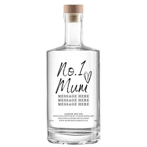 Personalised No.1 Mum Engraved Gin 70cl