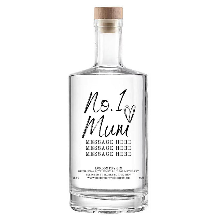 Personalised No.1 Mum Engraved Gin 70cl