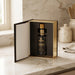 Bottle of Angostura 200  in a decorative box on a marble countertop.