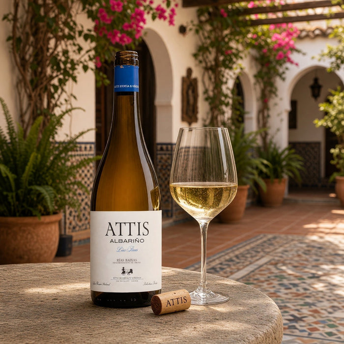 Attis Lias Finas Val Do Salnes Albarino in Spanish Courtyard