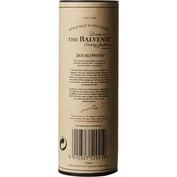 Back Of Balvenie 12 Year Old Doublewood Whisky Miniature Gift Box