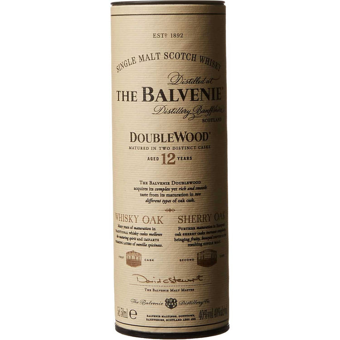 Front Of Balvenie 12 Year Old Doublewood Whisky Miniature Gift Box