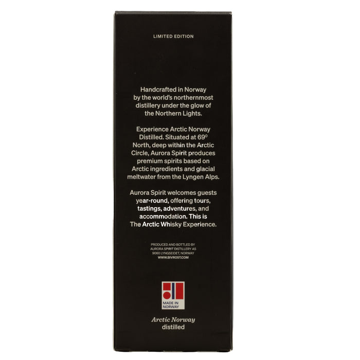 Bivrost 8-Year-Old Ex-Aquavit Single Cask Whisky Box Back