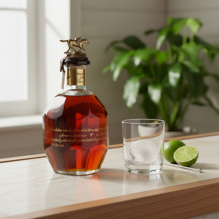 Blantons Gold Edition Single Barrel Bourbon Whiskey Glass and Limes