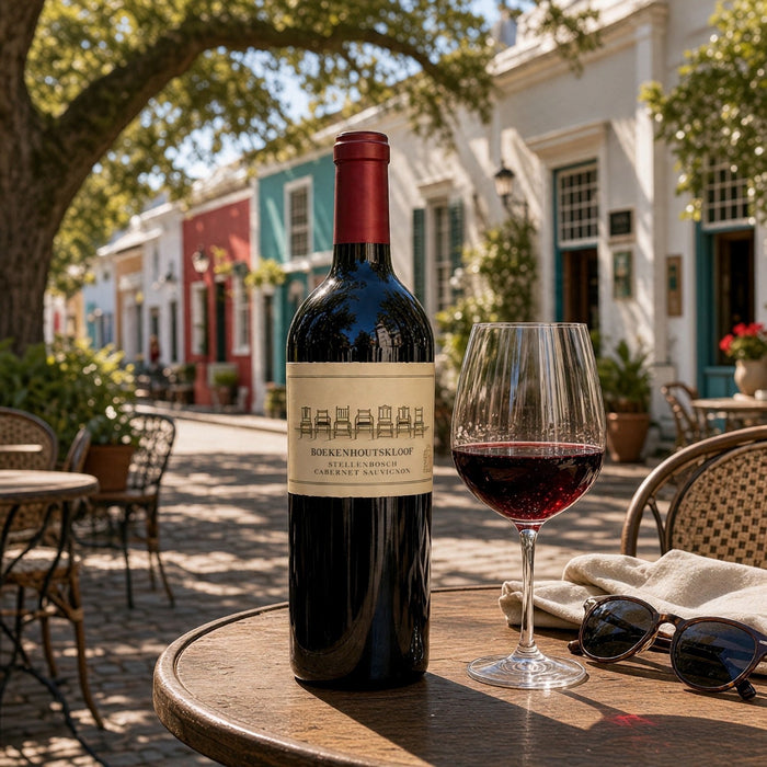 Boekenhoutskloof Stellenbosch Cabernet Sauvignon in a street cafe