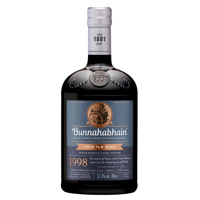 Bunnahabhain 1998 Manzanilla Cask Whisky Feis Ile 2023 Release islay Whisky Festival
