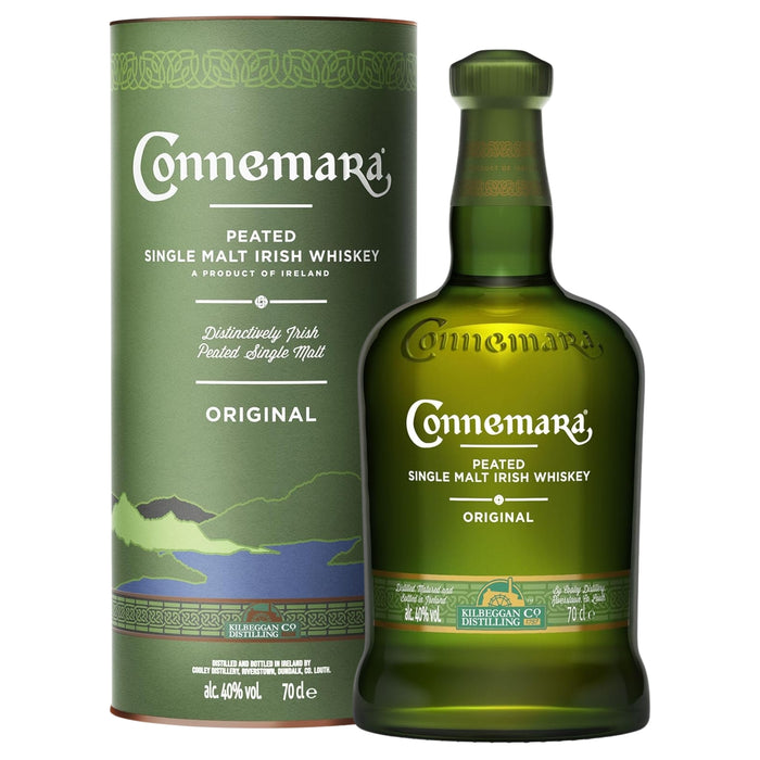 Connemara Peated Single Malt Irish Whiskey with branded presentation tube