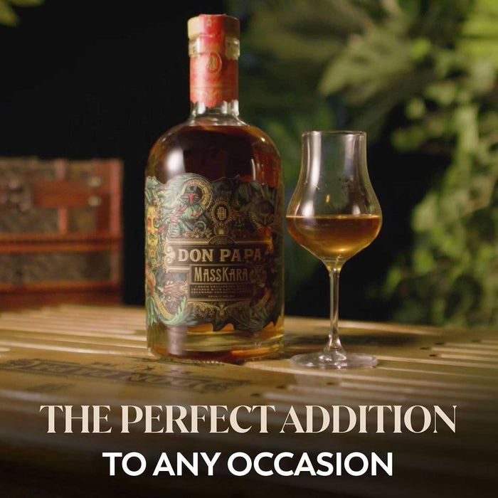 Don Papa Masskara Rum Neat In A Glass