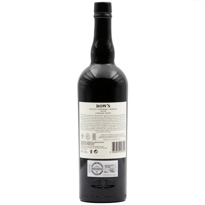 Back Of Dows Quinta Senhora Da Ribeira Vintage Port 2018