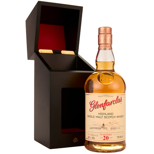 Open Gift Box & Bottle Of Glenfarclas 20 Year Old UK Limited Edition Single Malt Whisky 70cl