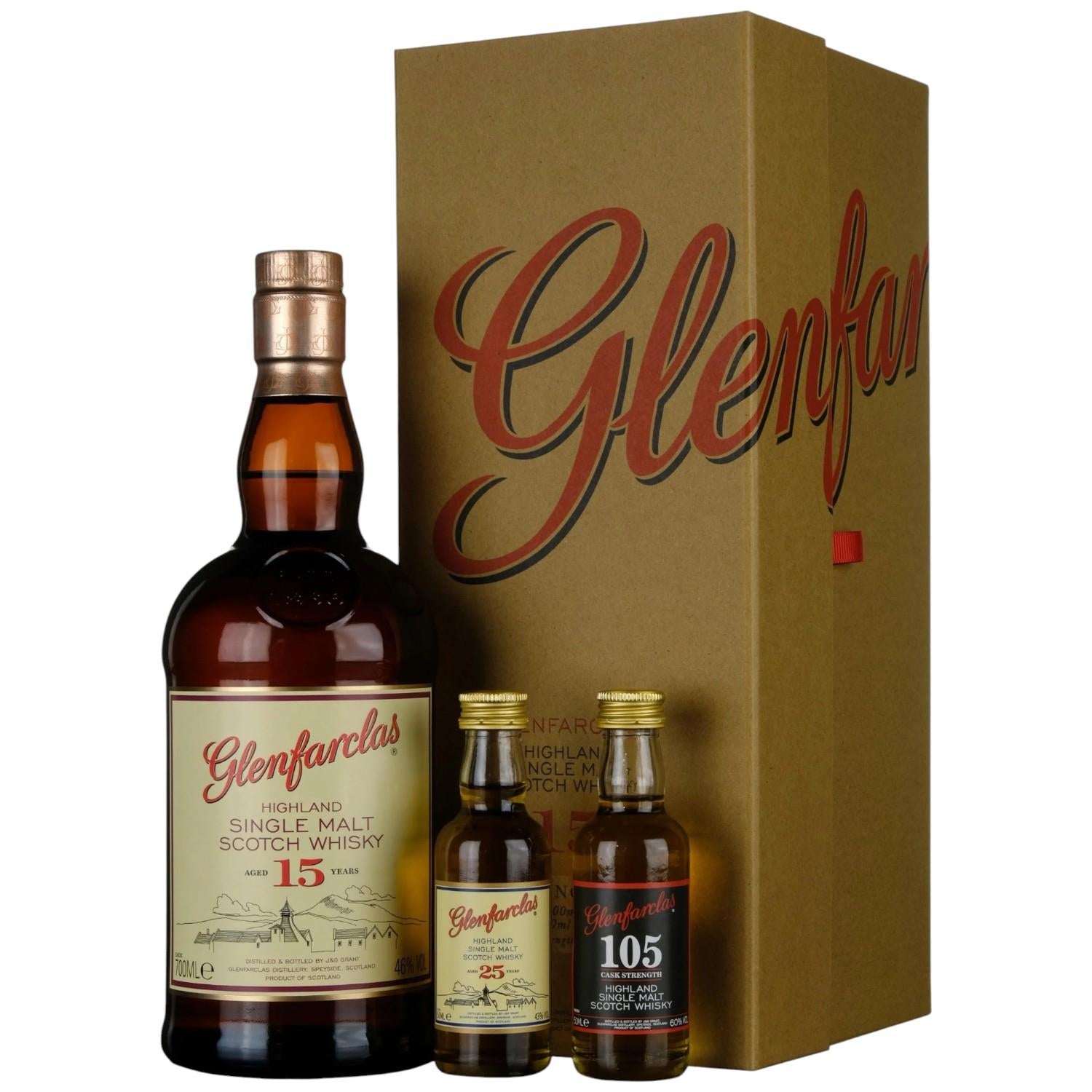 Glenfarclas 15 Year Old Gift Set With 2 Miniatures | Next Day Delivery