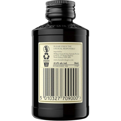 Back Of Hendrick's Gin Miniature