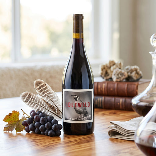 Idlewild Flora & Fauna Red in a home setting with grapes and feathers