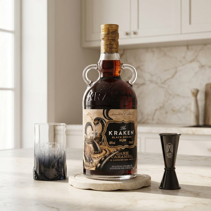 Kraken Dark Caramel & Cornish Sea Salt Spiced Rum Glass & Jigger Set 70cl