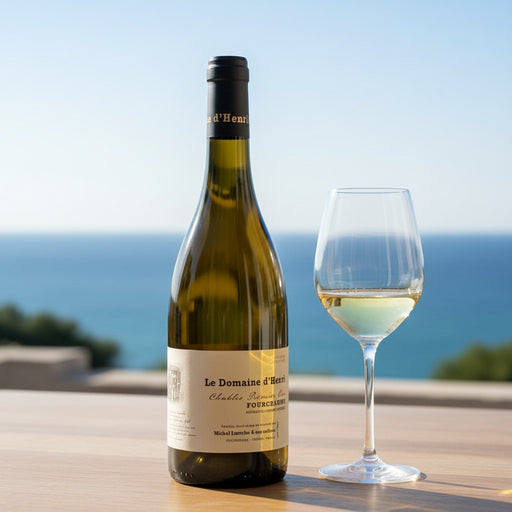 Le Domaine d'Henri Chablis 1er Cru Fourchaume 2023 with glass