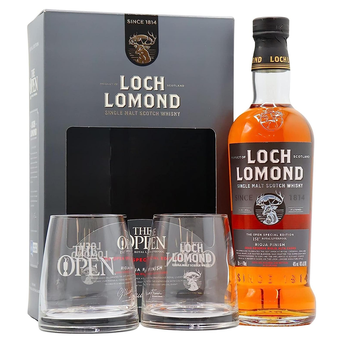 Loch Lomond Whisky The Open Edition Two Glass Gift Set