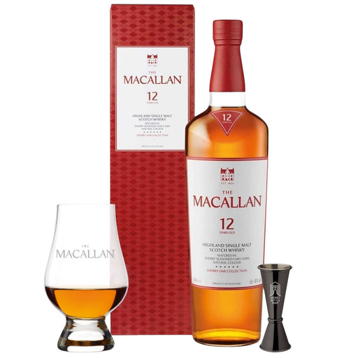Macallan 12 Year Old Sherry Cask Whisky Glass & Jigger Set