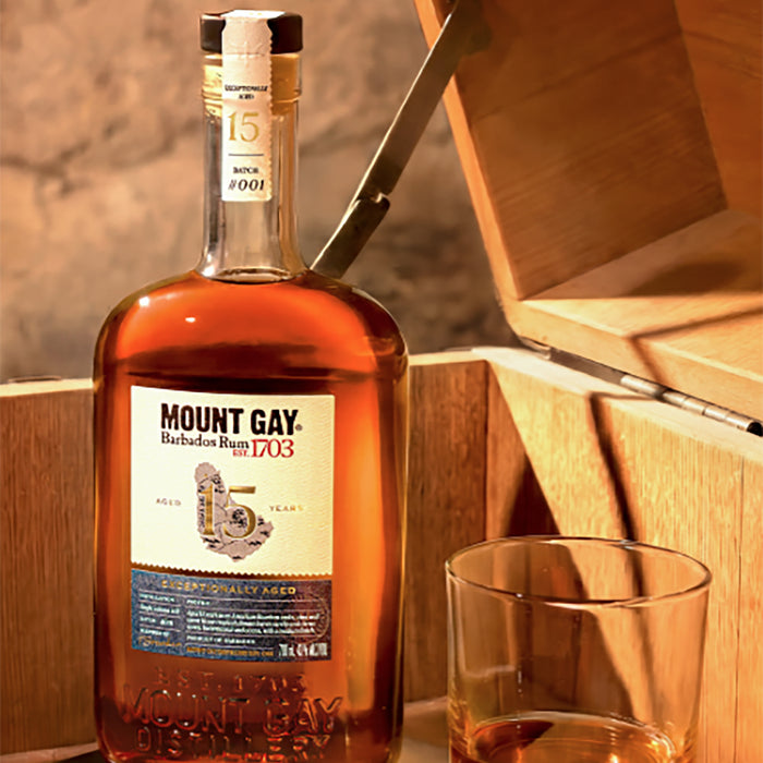 Mount Gay Exceptionally Aged 15 Year Old Rum Served Neat In Glass