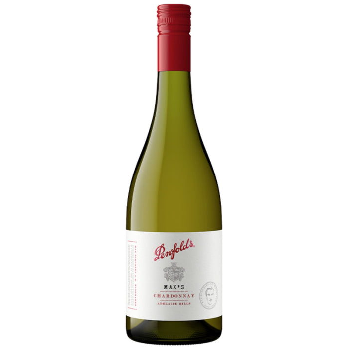 Penfolds Max's Chardonnay wine bottle on a white background