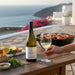 Panagiotopoulos Malagousia  with grilled prawns.