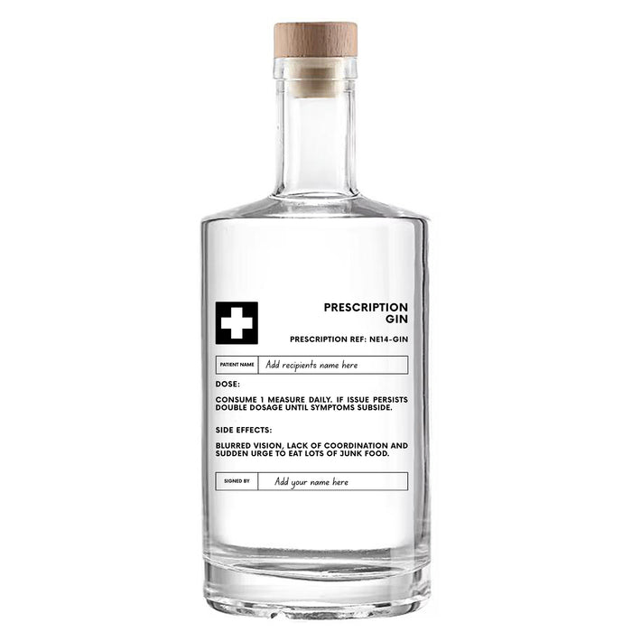 Personalised Engraved Prescription Gin