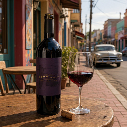 Zuccardi Tito Malbec Cabernet Franc in a cafe 