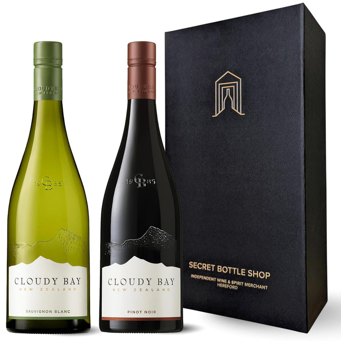 Secret Bottle Shop - Cloudy Bay Duo Gift Set | Premium New Zealand Sauvignon Blanc & Pinot Noir Set 2x75cl