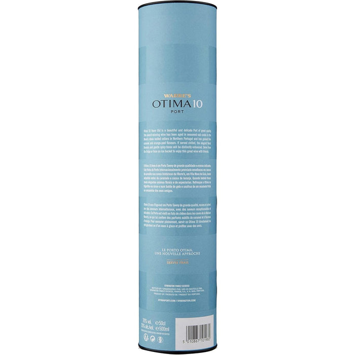 Back Of Warre's Otima 10 Port Branded Gift Tube