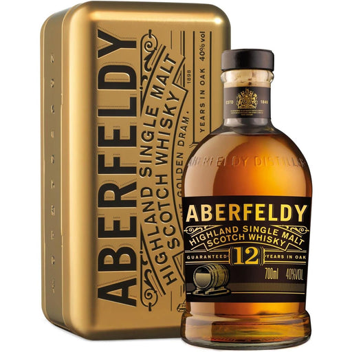 Aberfeldy 12 Year Old Whisky In Gold Bar Gift Tin