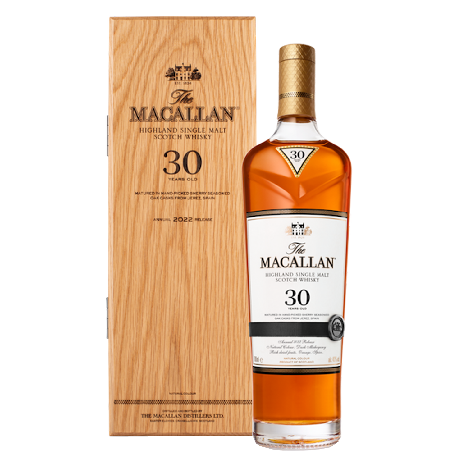 The Macallan 30年 750ml 空き瓶 Macallan 30 Year Old Sherry Oak Whisky 2022 | Next Day Delivery