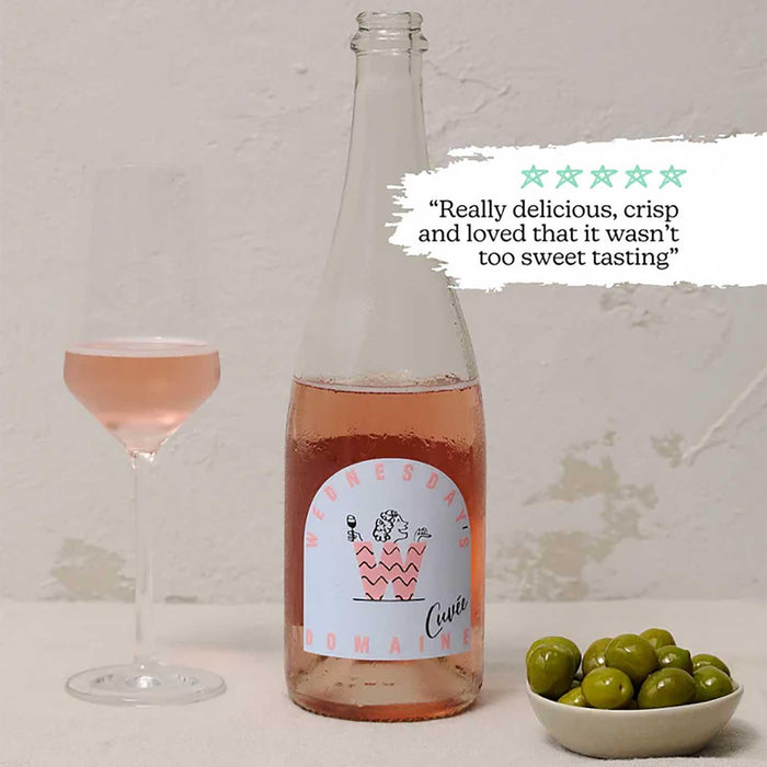 Wednesday's Domaine Alcohol Free Cuvee Rose Sparkling With Snacks