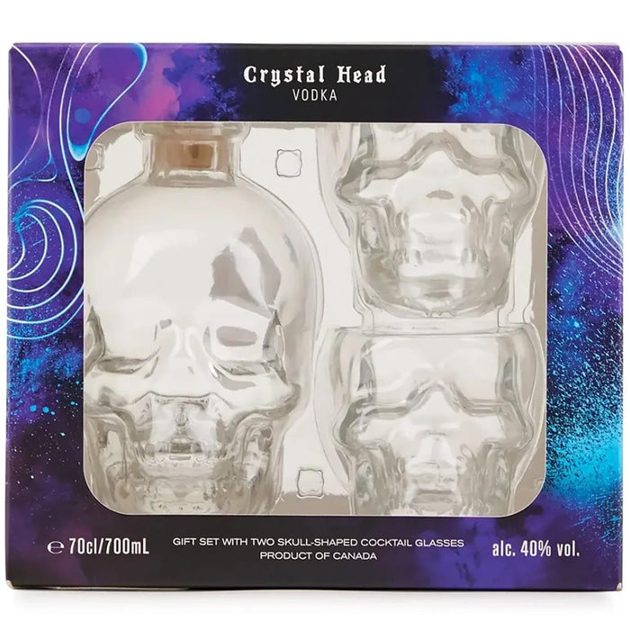 Crystal Head Vodka Gift Set With 2 Shot Glasses In Gift Box