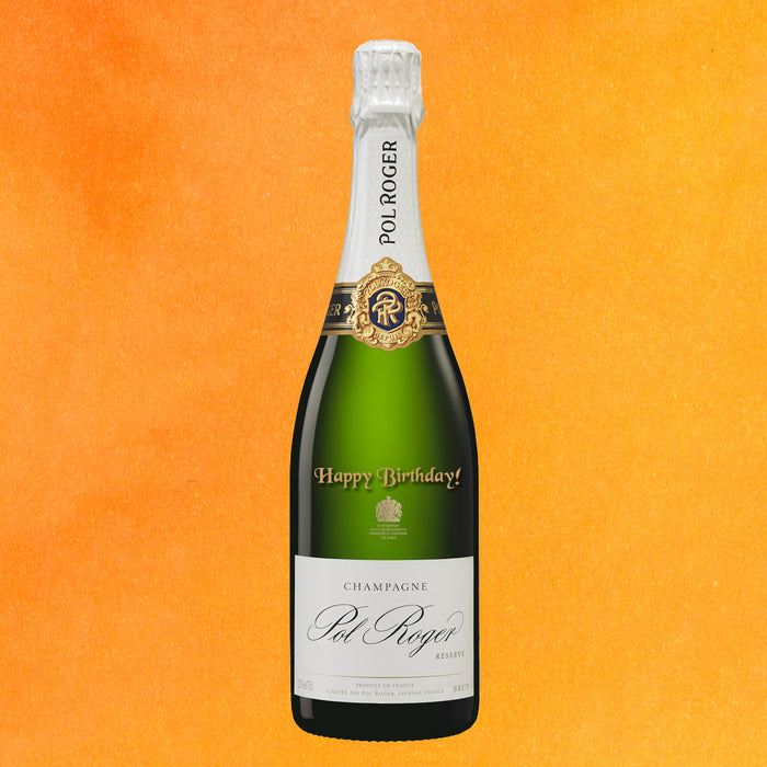 Pol Roger Brut Champagne Happy Birthday Engraved