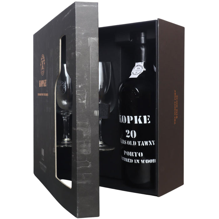 Kopke 20 Year Old Tawny Port Gift Set With 2 Port Glasses