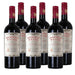 Six bottles of Doppio Passo Primitivo wine on a white background