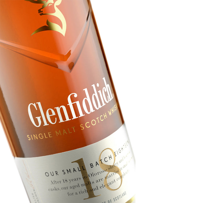 Closeup Of Glenfiddich 18 Year Old Single Malt Scotch Whisky