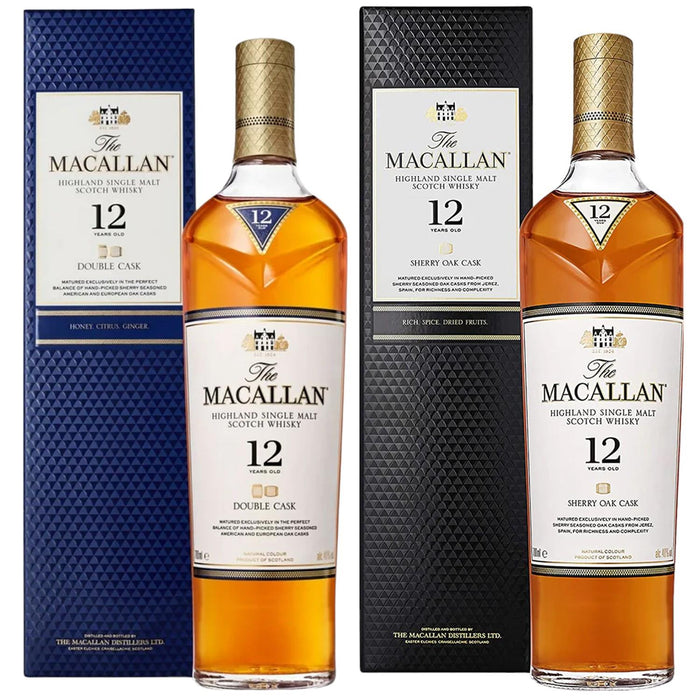 Macallan 12 Year Old Double Cask & Sherry Cask Duo Pack 2 x 70cl