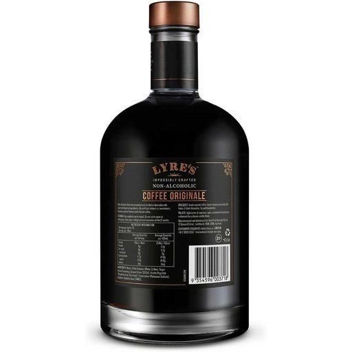 Back Of Bottle Of Lyre's Coffee Liqueur