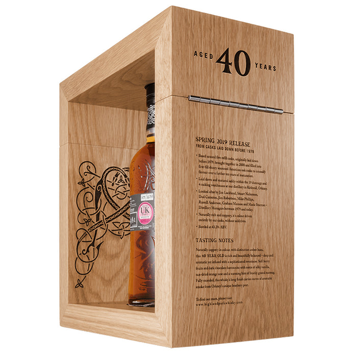 Highland Park 40 Year Old Whisky Side View