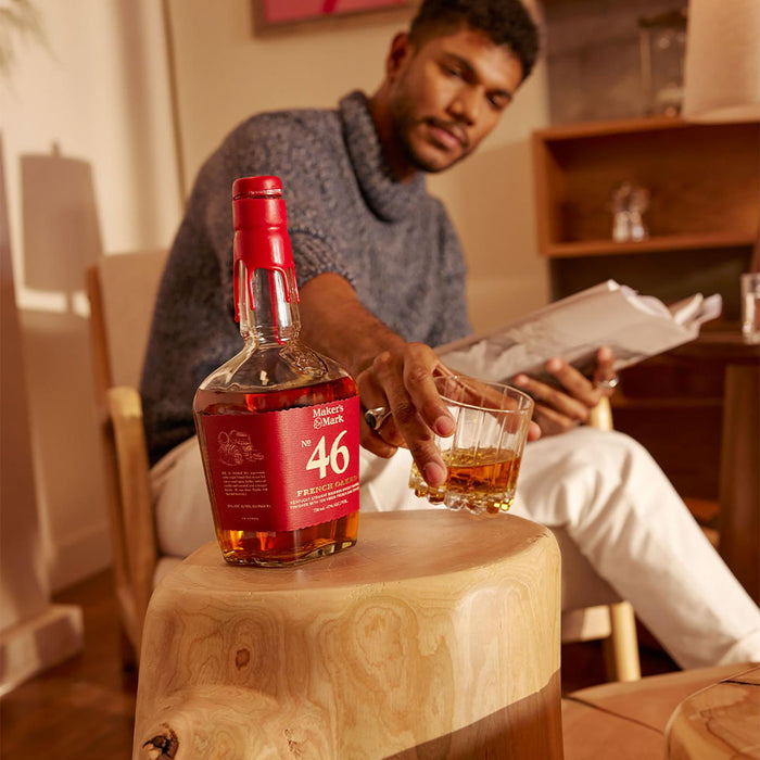Man Enjoying Maker's Mark 46 Kentucky Bourbon