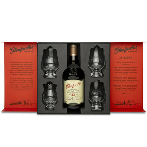 Glenfarclas 25 Year Old Gift Set With 4 Whisky Glasses
