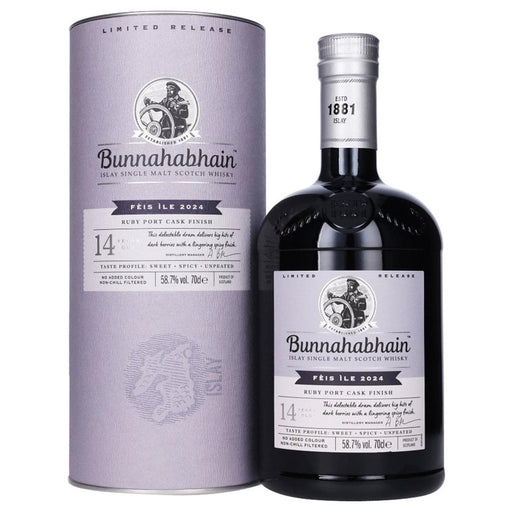 Bunnahabhain Feis Ile 2024 14 Year Old Ruby Port Cask Finish Whisky