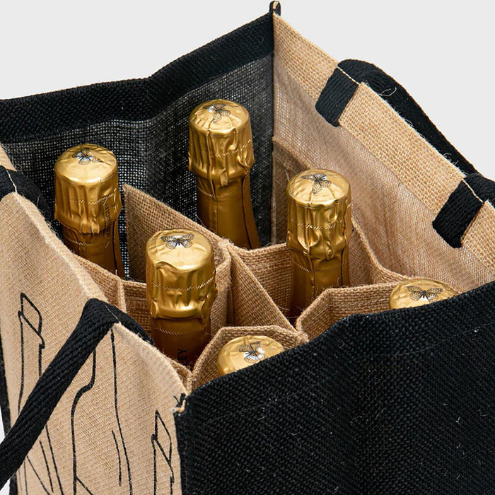 6 Bottle Wine Jute Bag