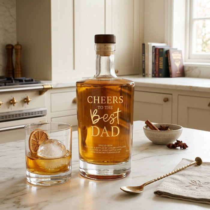 Cheers To The Best Dad Engraved Spiced Rum 70cl