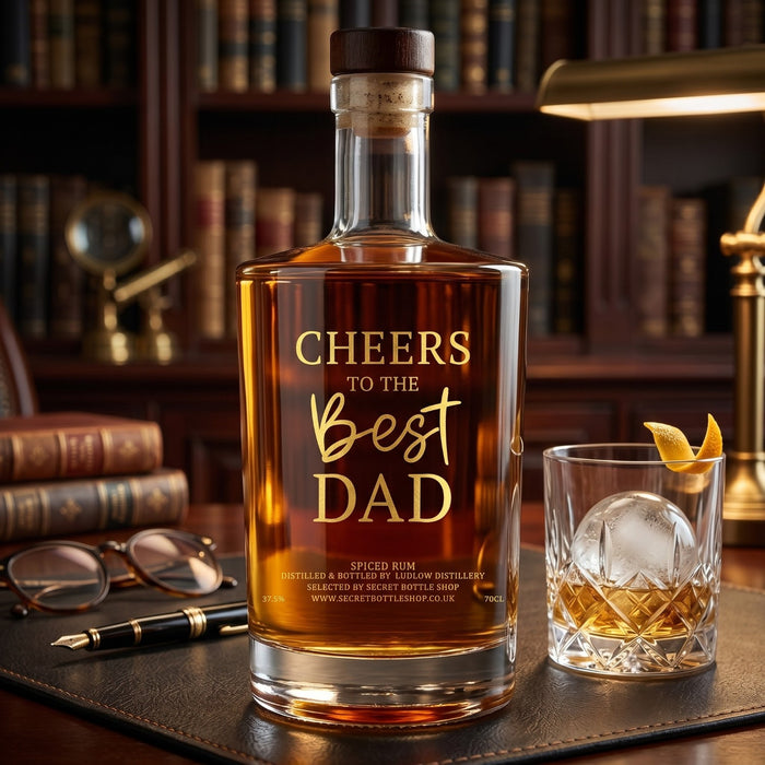 Cheers To The Best Dad Engraved Spiced Rum 70cl