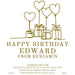 Personalised Happy Birthday Presents & Balloons Engraved Gin Example Design