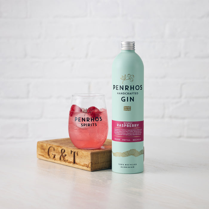 Penrhos Wonky Raspberry Gin With Glass