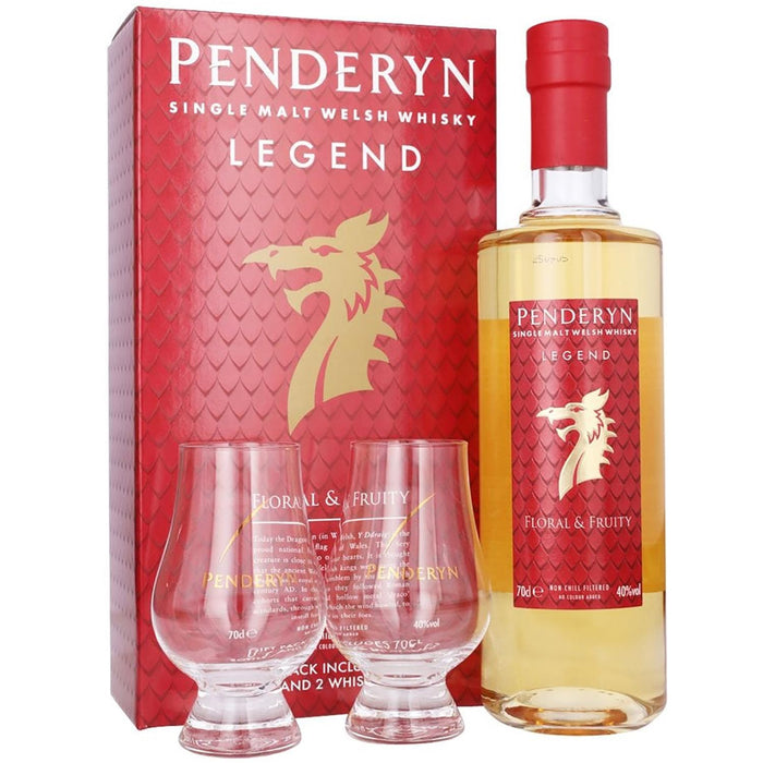 Penderyn Legend Whisky & 2 Glass Gift Set 70cl